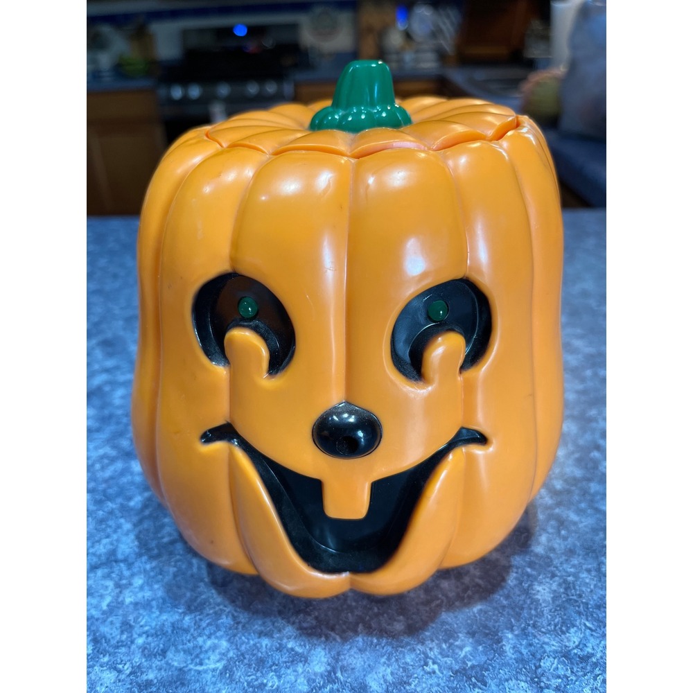 Vintage GAF Great American Fun Corp Animated popup Pumpkin Halloween Decor 7in